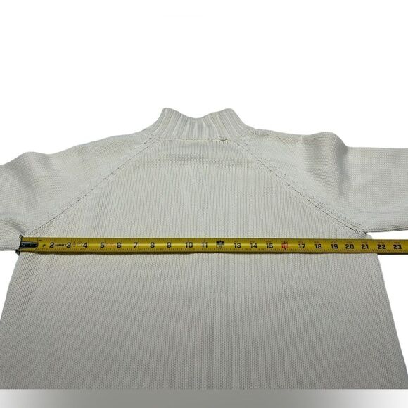 Land’s End White Knit Zip Up Sweater Cardigan Jumper Large - Picture 5 of 11